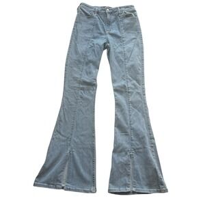 Hollister Women's Size 9L 29x33 High-Rise Flare Light Wash Cigarette Seams Jeans